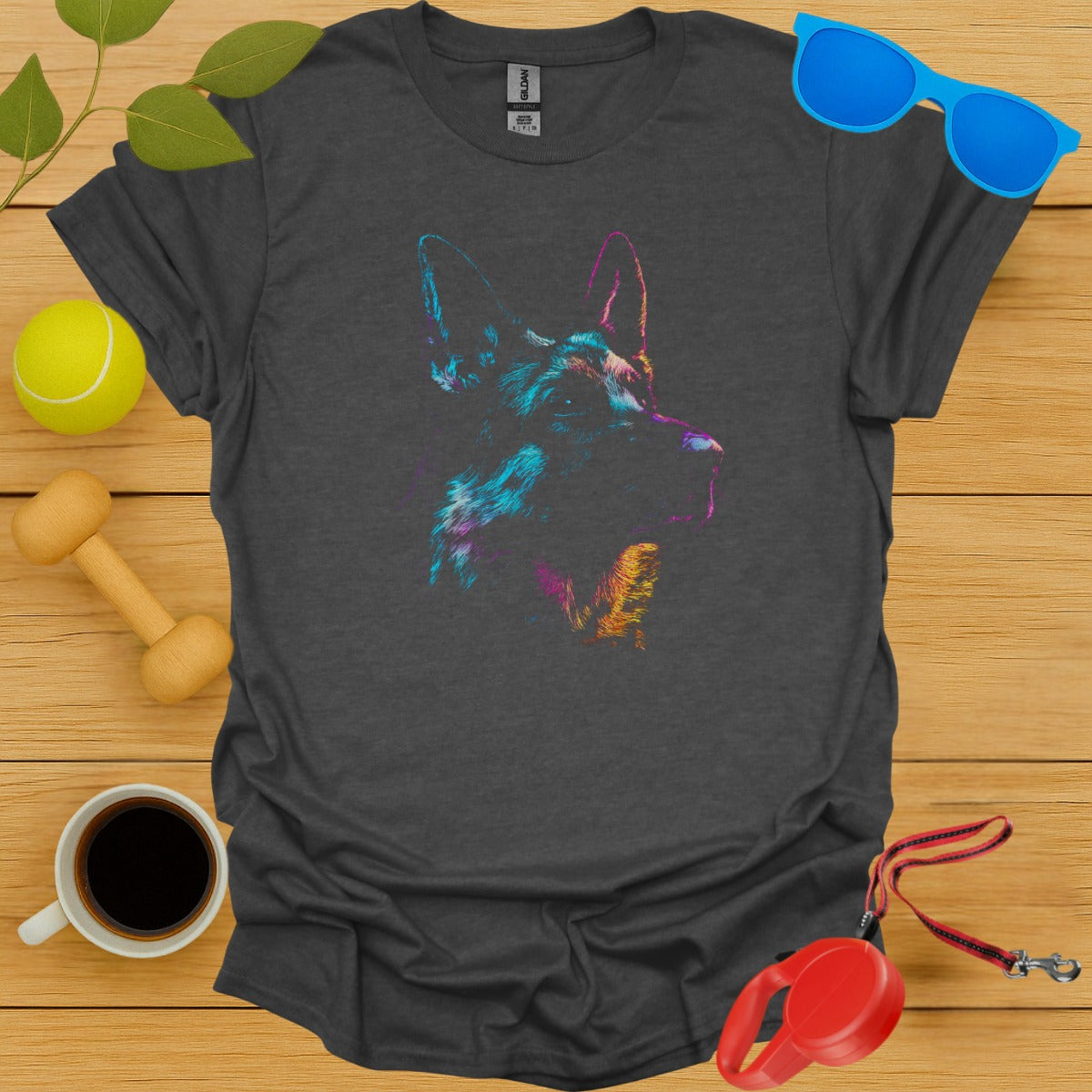Colorful German Shepherd Head Print Shirt product