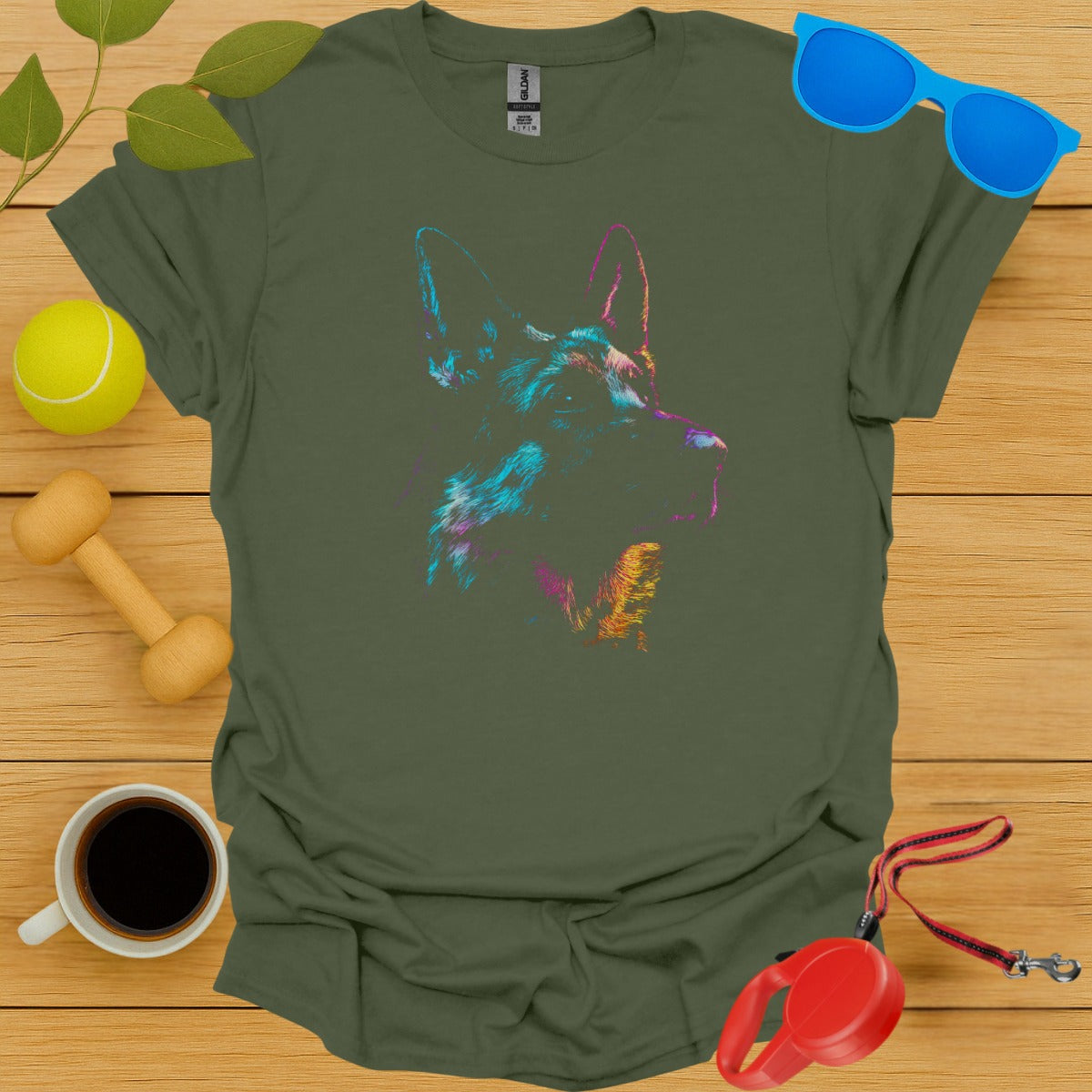Colorful Abstract Dog Graphic T-shirt product