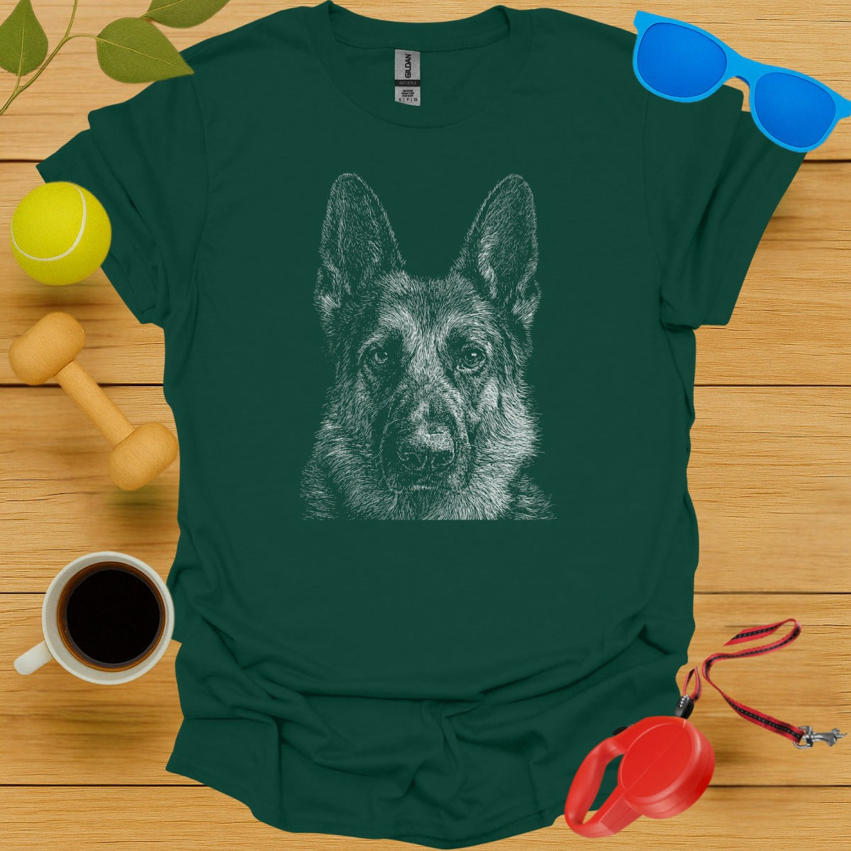 Detailed German Shepherd Print T-shirt Fashion Product