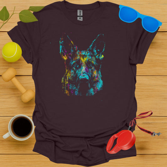 Colorful Artistic Dog Print on Dark T-Shirt product