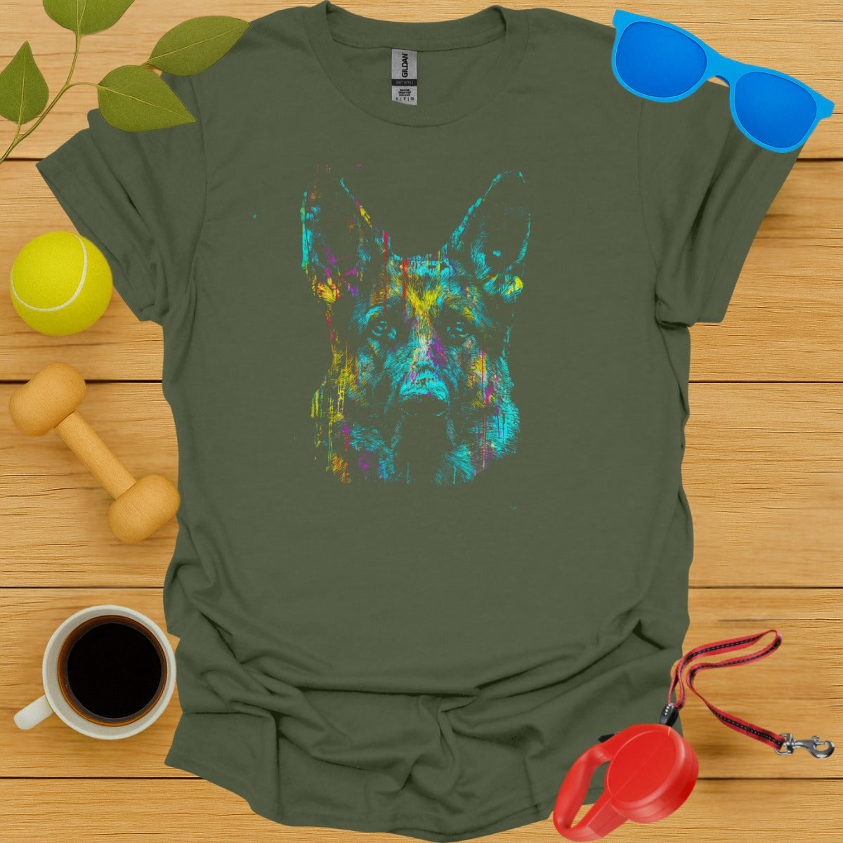 Colorful Abstract Dog Graphic T-shirt product