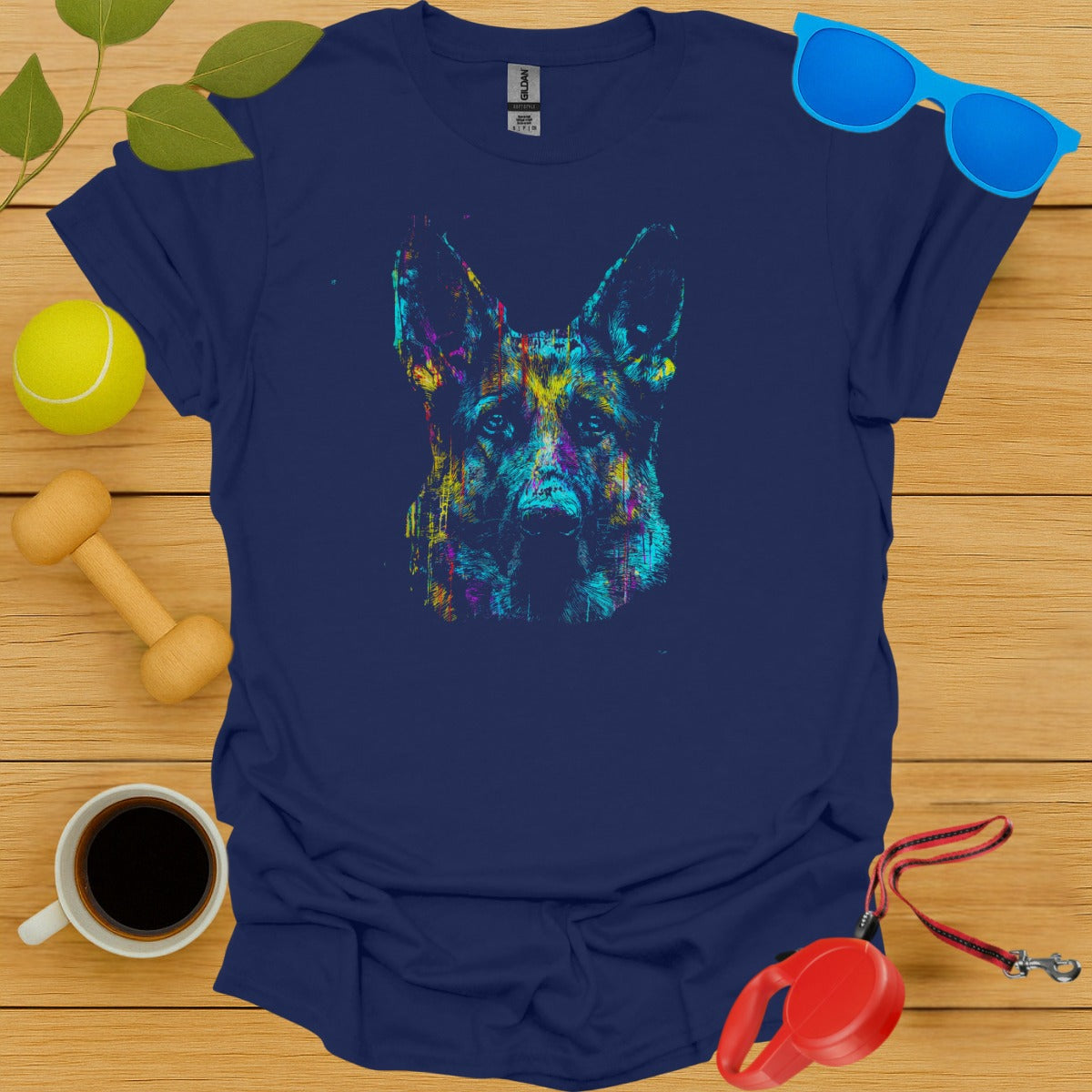 Vibrant Abstract German Shepherd Design T-shirt product type
