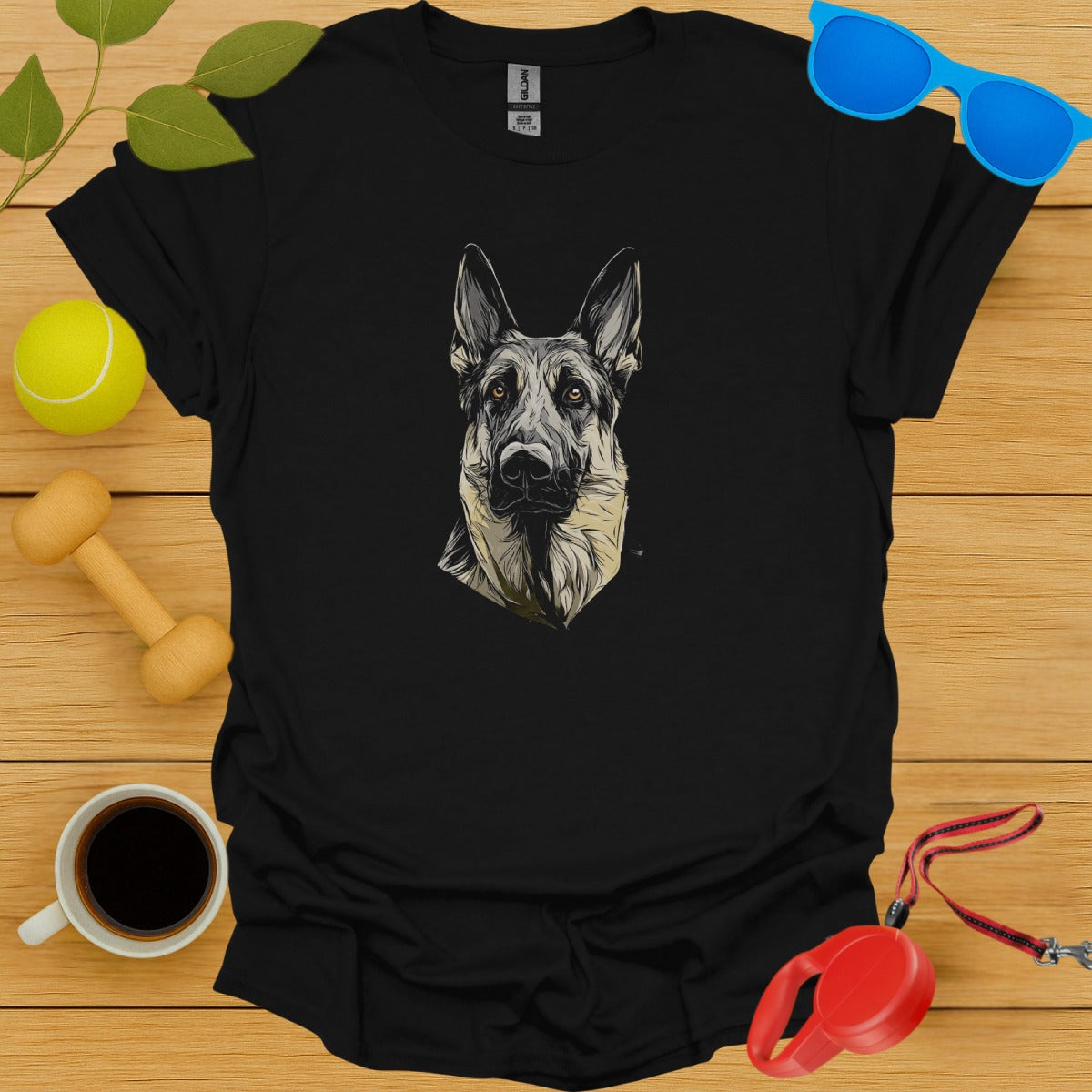 German Shepherd Graphics Black Tee Shirt product