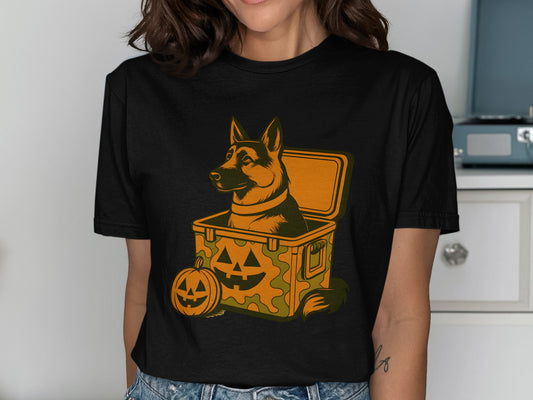 German Shepherd Halloween T-shirt for Fall Festivities product type