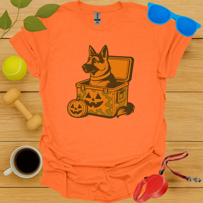 German Shepherd Halloween T-Shirt with Cute Pumpkin product type