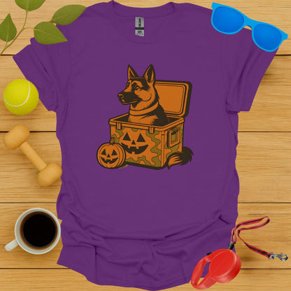 Halloween Dog with Pumpkins Purple T-shirt product