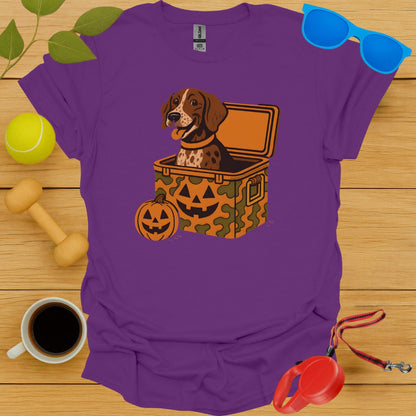Halloween Puppy in Pumpkin Box Graphic Shirt product