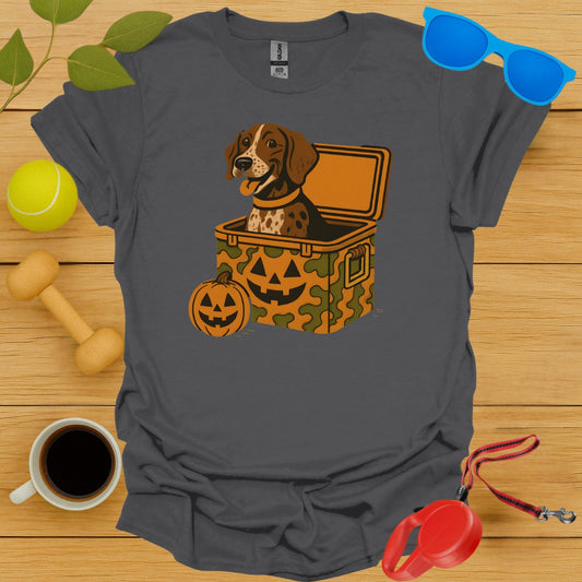 Halloween Dog in Camouflage Box Graphic T-Shirt product