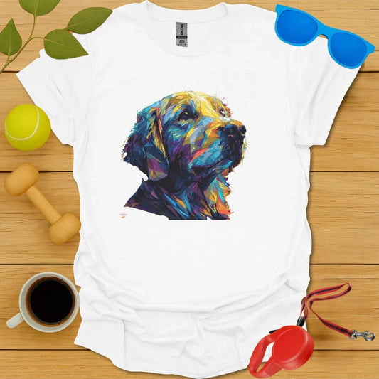 Golden Retriever Geometric Angular Portrait Tee