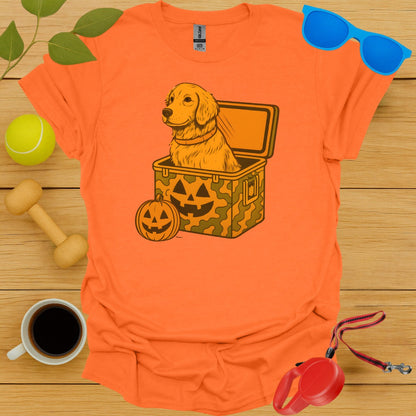 Golden Retriever in Pumpkin Chest Graphic T-Shirt product