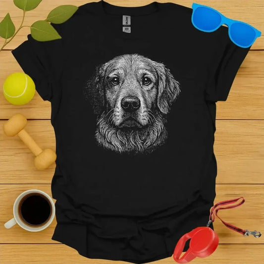 Golden Retriever Monochrome Portrait Tee