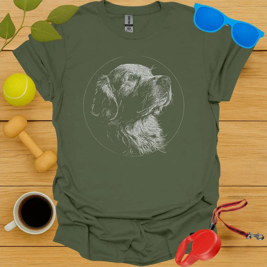 Golden Retriever Monoline Portrait Tee