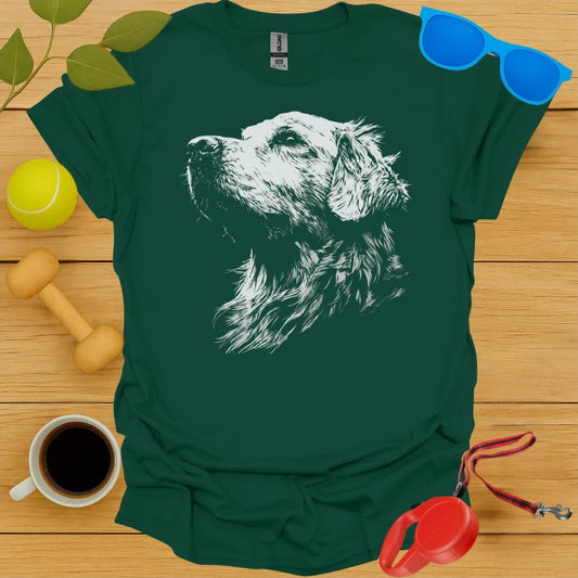 Golden Retriever Negative Space Portrait Tee