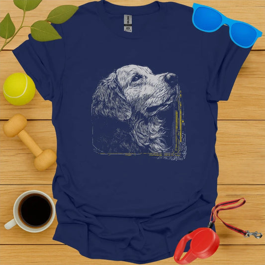 Golden Retriever Neo Traditional Tattoo Portrait Tee
