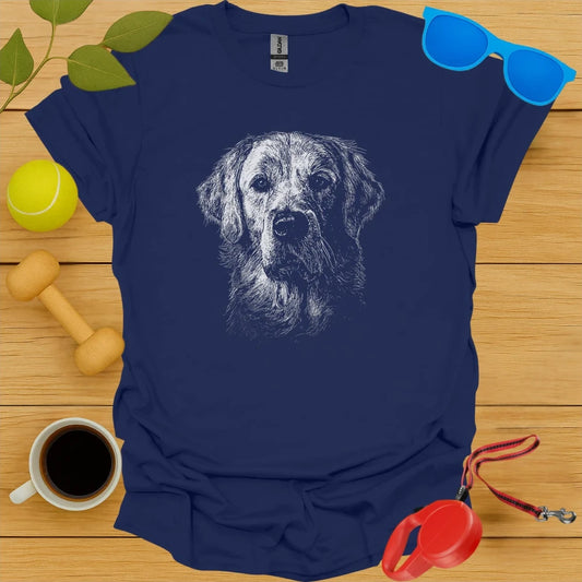 Golden Retriever Portrait Sketch Tee