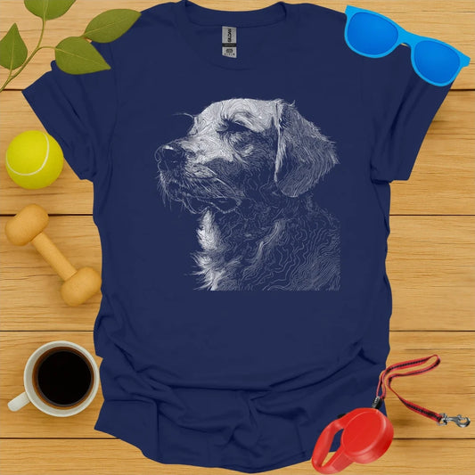 Golden Retriever Topographic Contour Portrait Tee