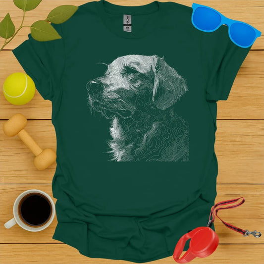 Golden Retriever Topographic Contour Portrait Tee