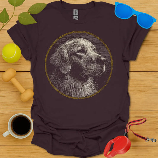 Golden Retriever Woodcut Portrait
