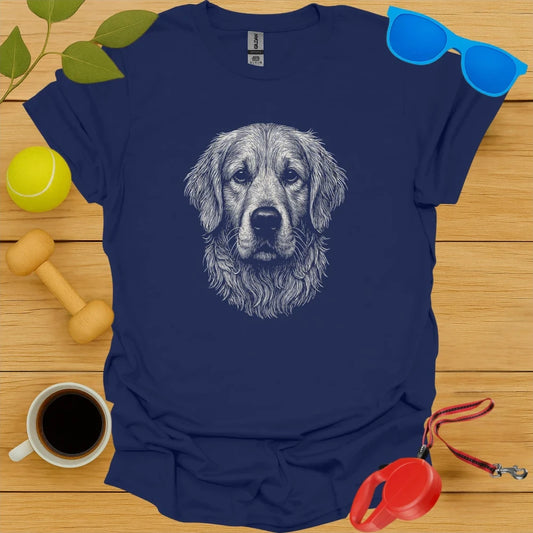 Intricate Golden Retriever Portrait Tee