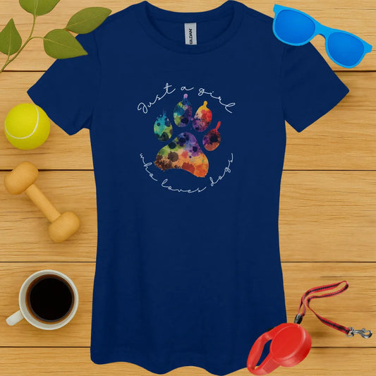 Just a Girl Who Loves Dogs Ladies Tee