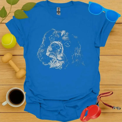 King Charles Spaniel Monochrome Portrait Tee