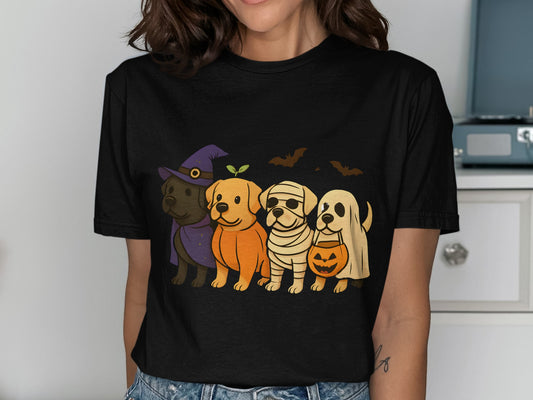Halloween-Themed Cute Dogs Illustration T-Shirt product type