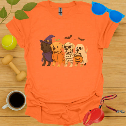 Adorable Halloween Dogs Print Orange T-shirt product