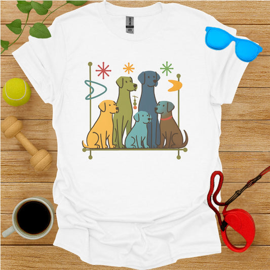 Colorful Cute Dog Graphic Design T-Shirt