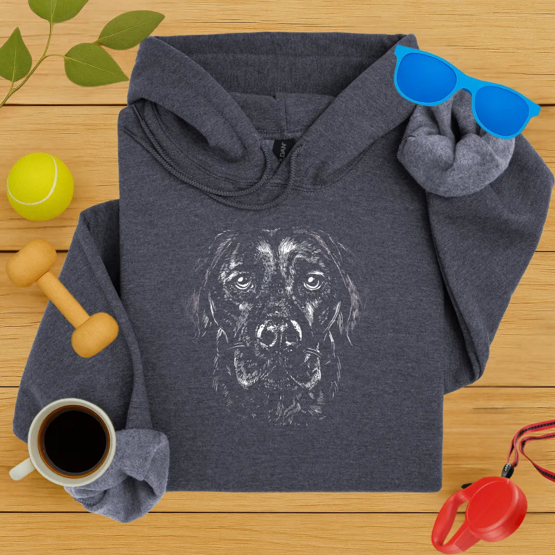 Labrador Retriever Monochrome Hoodie-Critter Lane