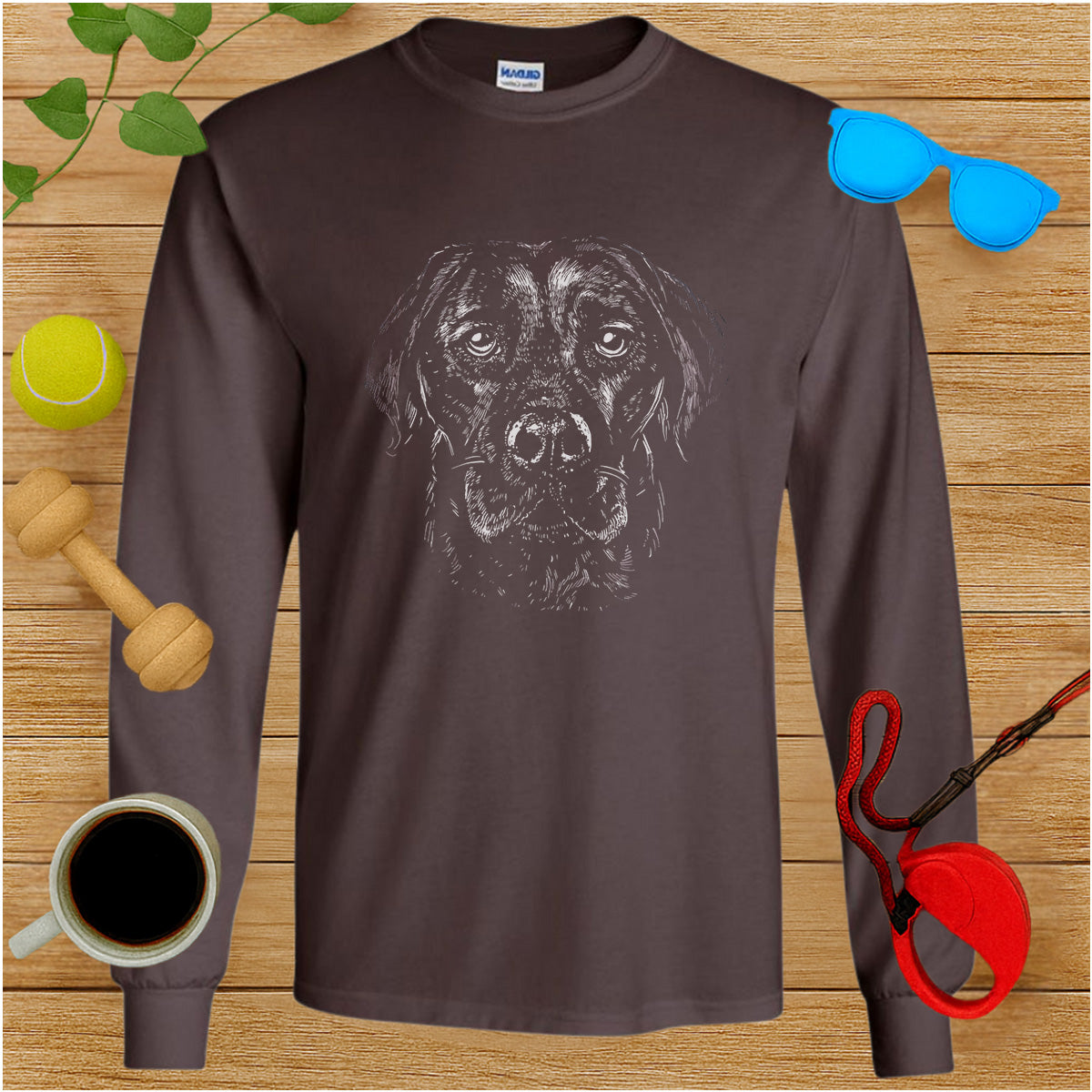 Labrador Retriever Monochrome Long Sleeve Tee-Critter Lane