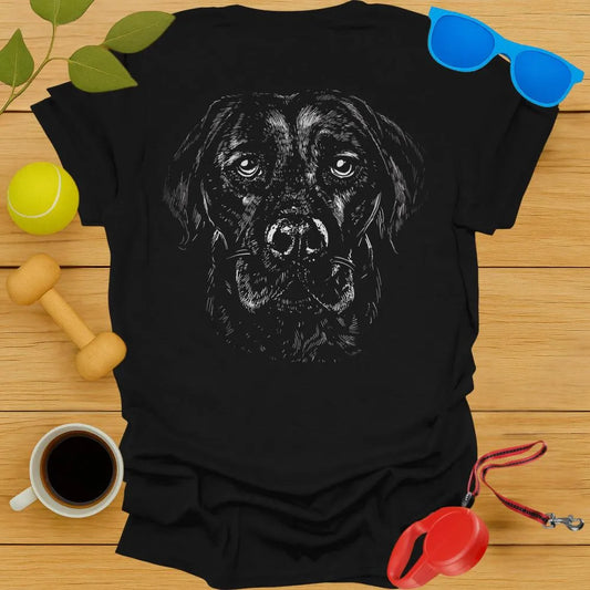 Labrador Retriever Monochrome T Shirt (Back Print Only)
