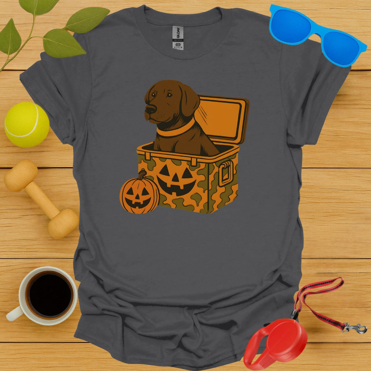 Cute Dog in Pumpkin Box Halloween Celebration Shirt product