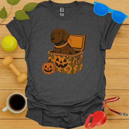 Halloween Dog in Pumpkin Chest Fun Graphic T-Shirt product type