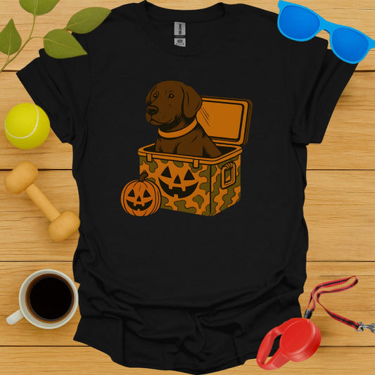 Halloween Dog in Pumpkin Box Graphic T-Shirt product type