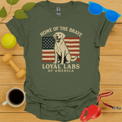 Home of the Brave Loyal Labs of America Shirt Product