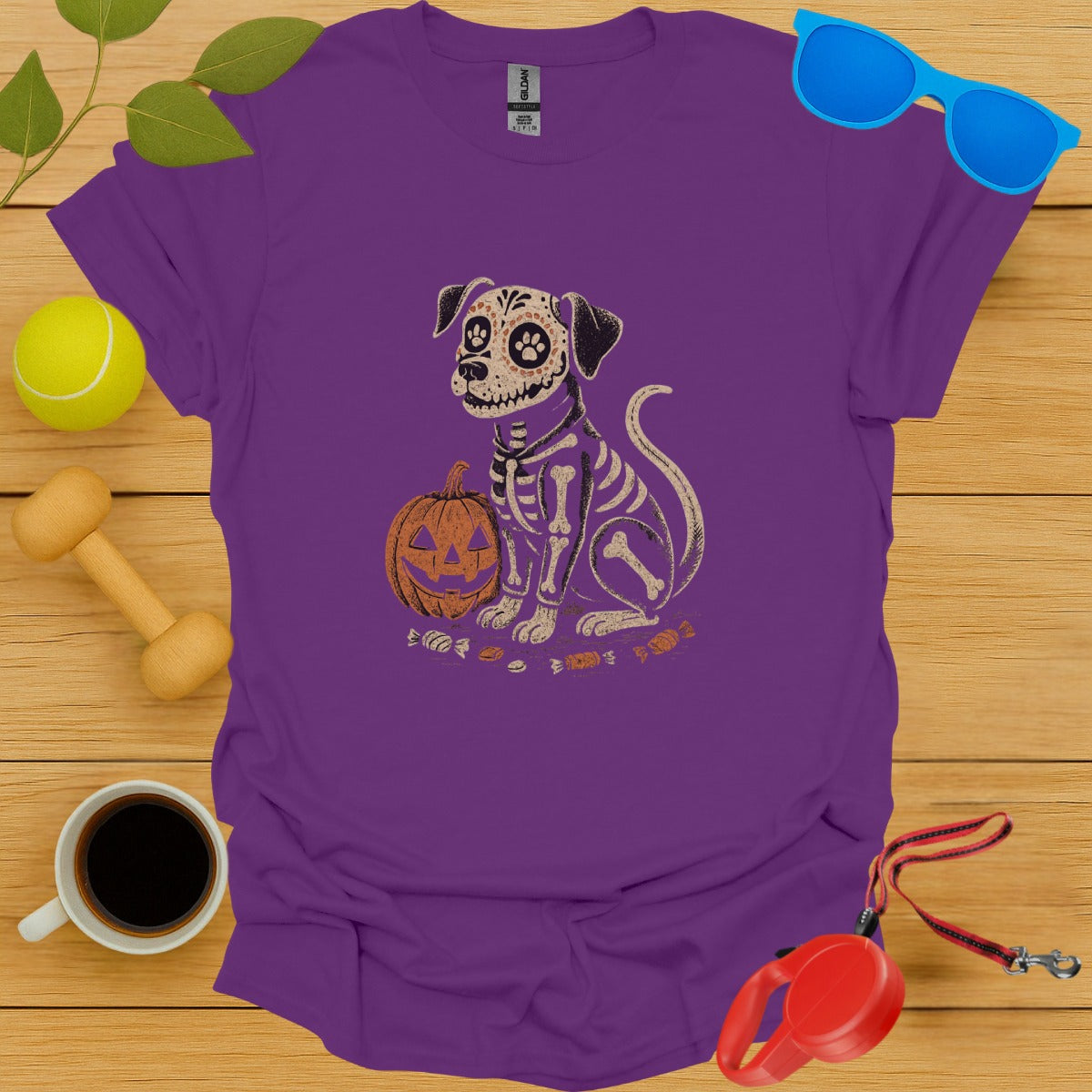 Cute Halloween Dog Skeleton T-Shirt Holiday product type