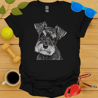 Miniature Schnauzer Monochrome Portrait Tee