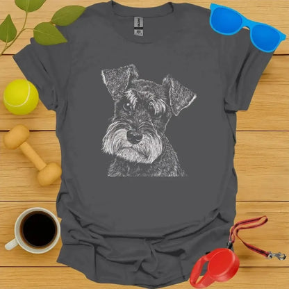 Miniature Schnauzer Monochrome Portrait Tee