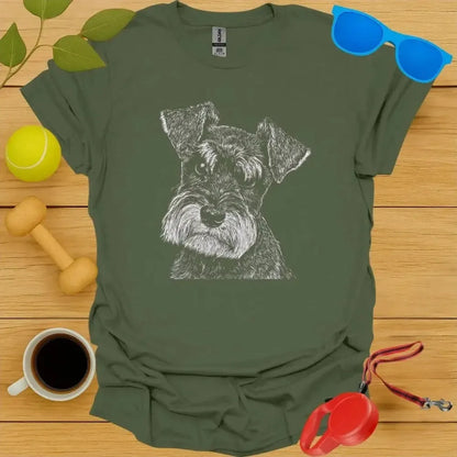 Miniature Schnauzer Monochrome Portrait Tee