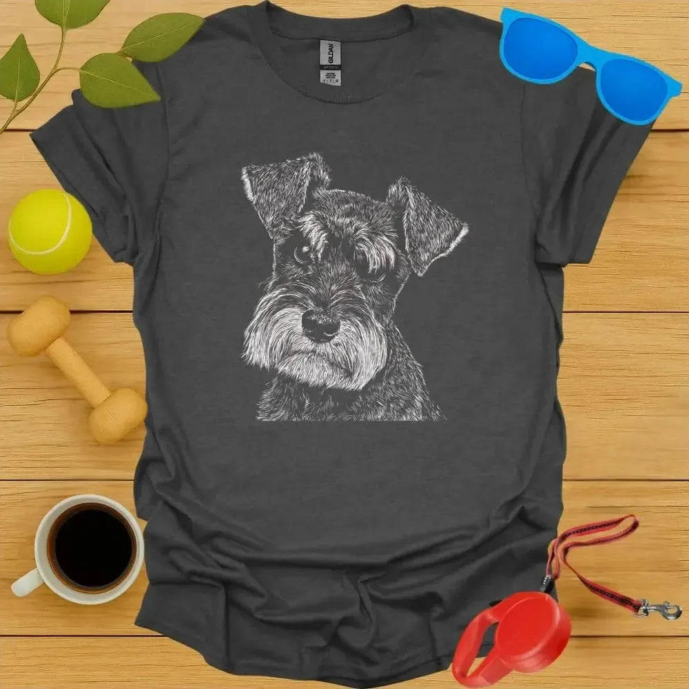Miniature Schnauzer Monochrome Portrait Tee
