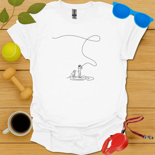 Minimalist Angler and Dog Tee