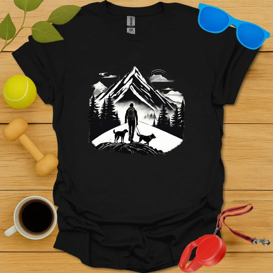 Misty Trail Pack | Hiking Dogs Graphic Tee - Black