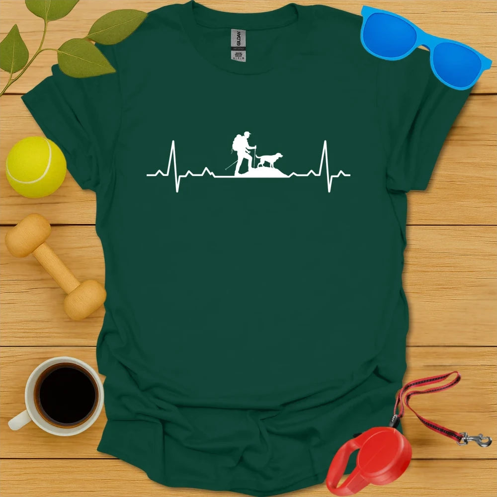 My Heart Beats for Trails & Dogs | Hiking Shirt - Forest Green