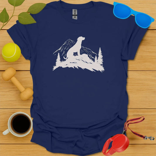 Alpine Companion | Hiking Dog Lover Tee - Navy