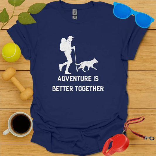 Adventure Is Better Together | Family Hiking Dog Shirt - Navy