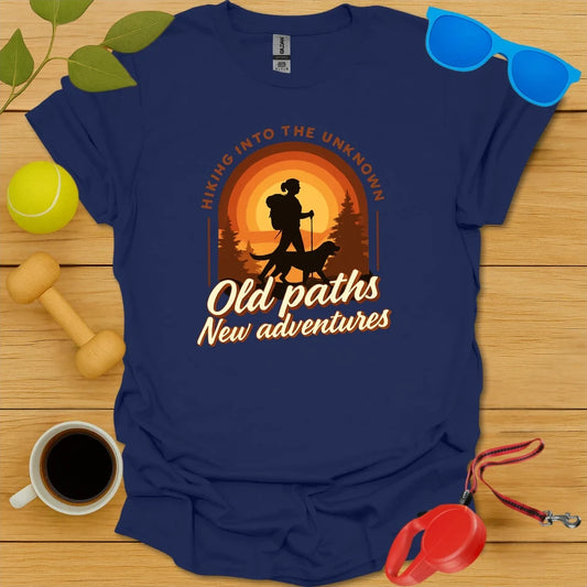 Women’s Hiking Shirt | Dog Lover Trail Adventure Tee - Navy