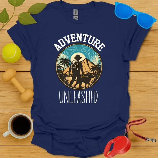 Adventure Unleashed | Hiking Dog Lover T-Shirt - Navy