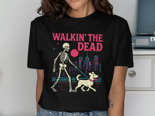 Walkin' The Dead Skeleton with Dog Shirt product type