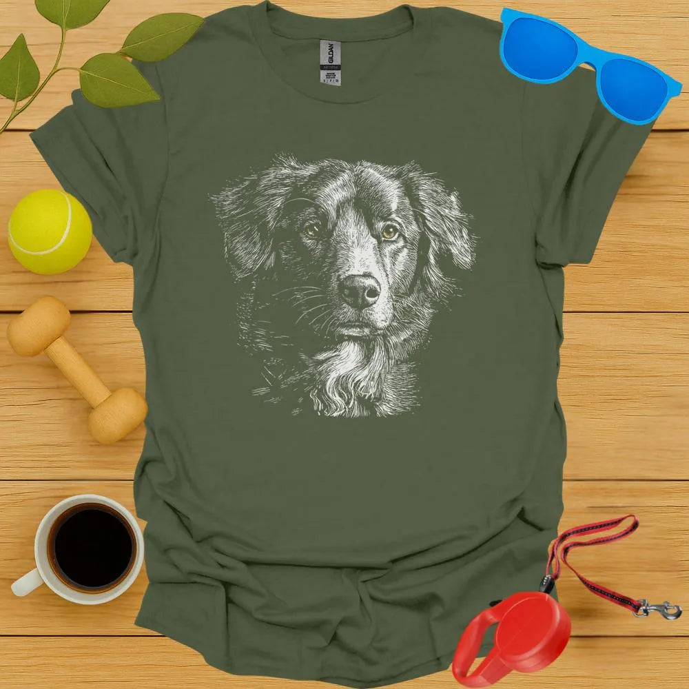 Nova Scotia Duck Tolling Retriever Sketch Portrait Tee