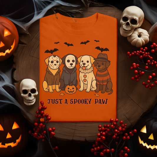 Just A Spooky Paw Lab Tee2 - Orange